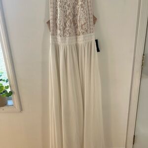 Lulu's Cream Lace Overlay Dress